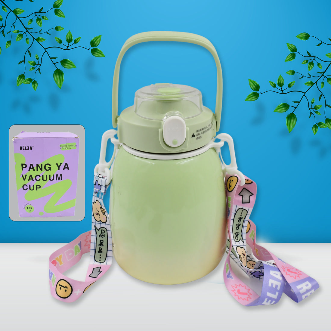 Stainless Steel Mug  Bottle Vacuum Insulated Cup With Handle (1200 Ml) - Shop Gharse