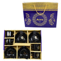 A One Ceramic Tea  Cups  Mug Set With Leaf Shape Serving Bowl (8 Pcs Set) - Shop Gharse