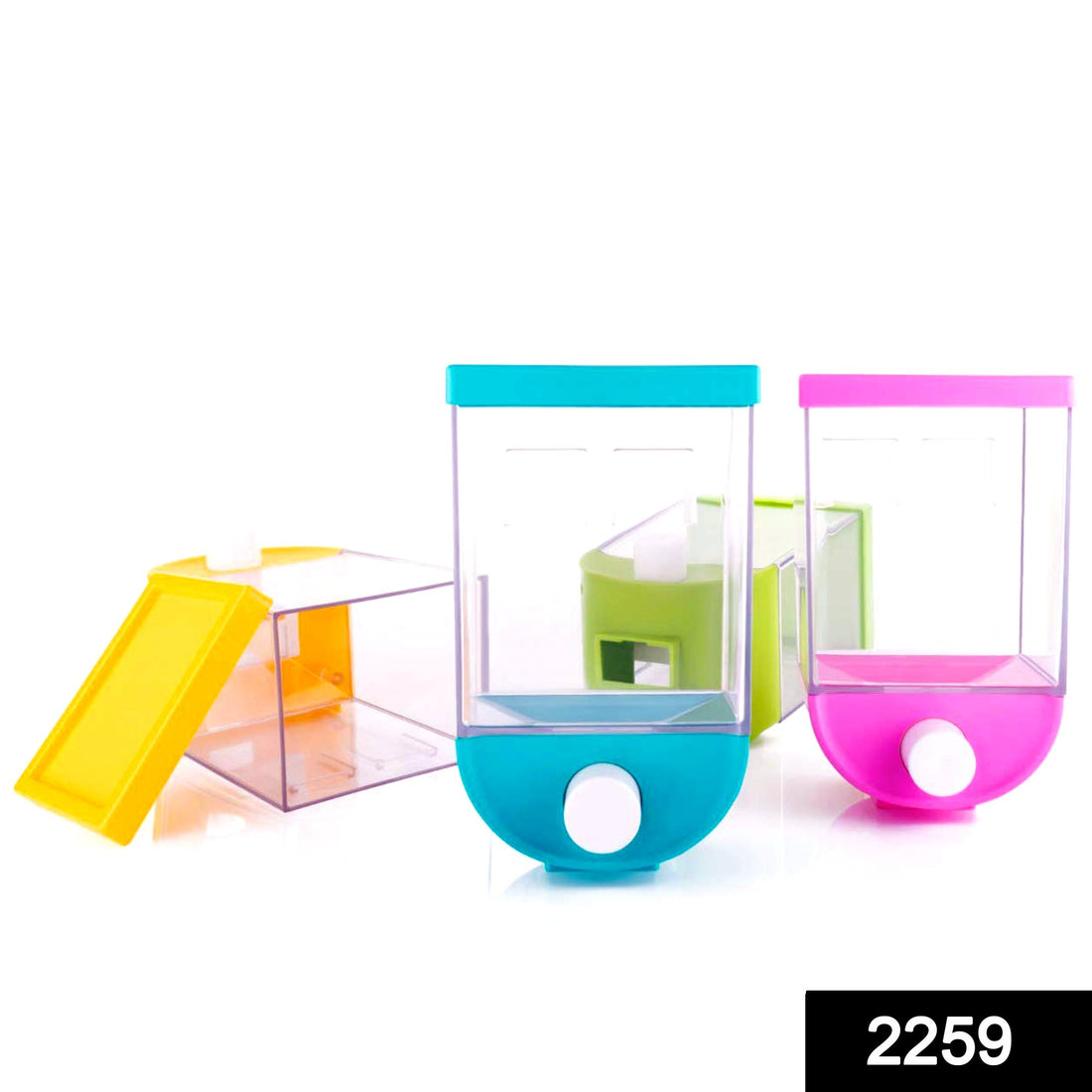 2259 Wall Mounted Cornflakescerealpulsesbeansoatmealcandynamkeendry Food Storage Boxtank - 1100 Ml (Assorted Color) - Shop Gharse