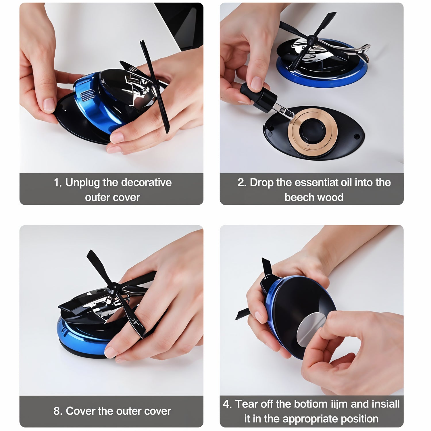 Solar-powered Rotating Helicopter Car Air Freshener - Shop Gharse