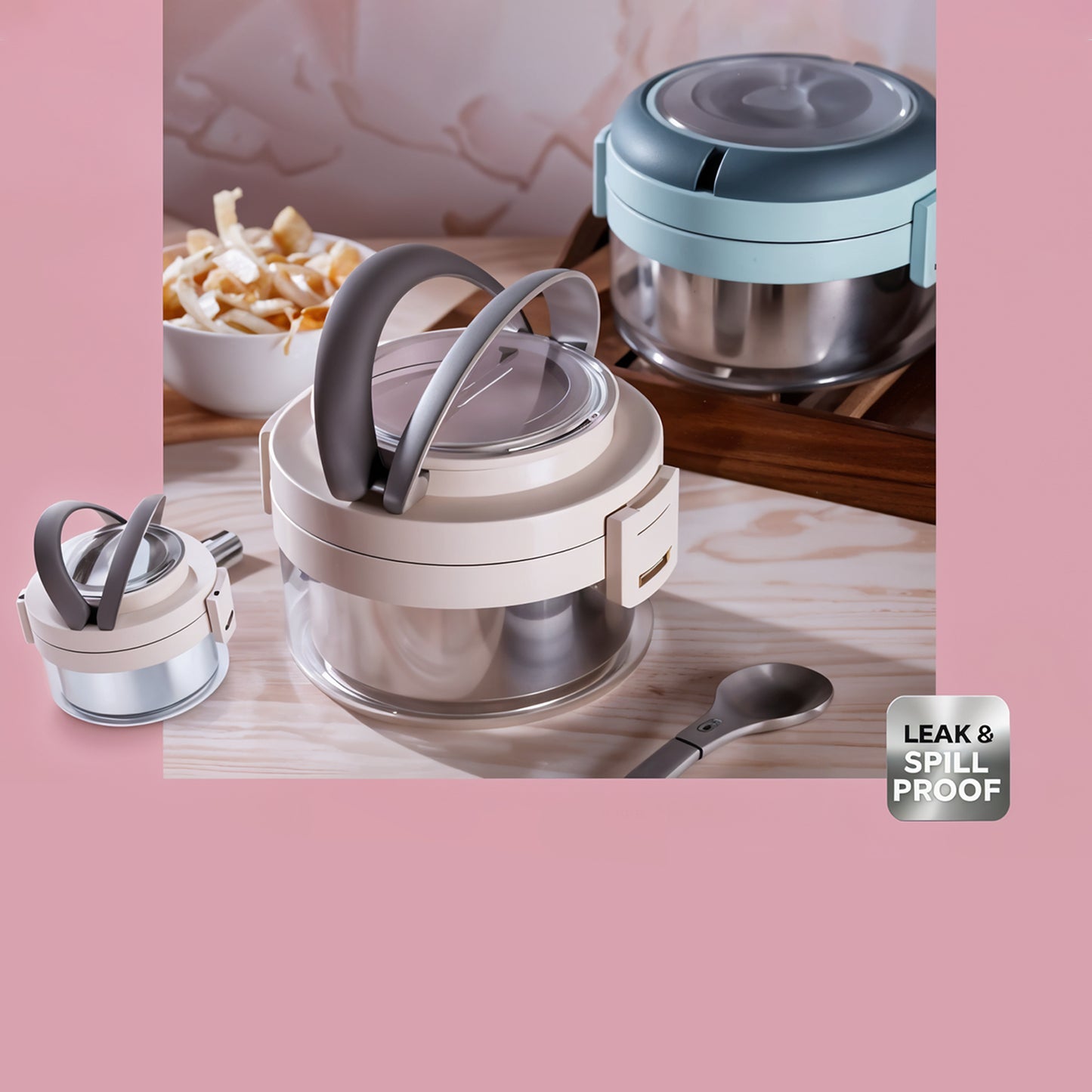 Ganesh Tiara 400ml Stainless Steel Insulated Lunch Box With Leakproof Lid  Folding Spoon - Shop Gharse