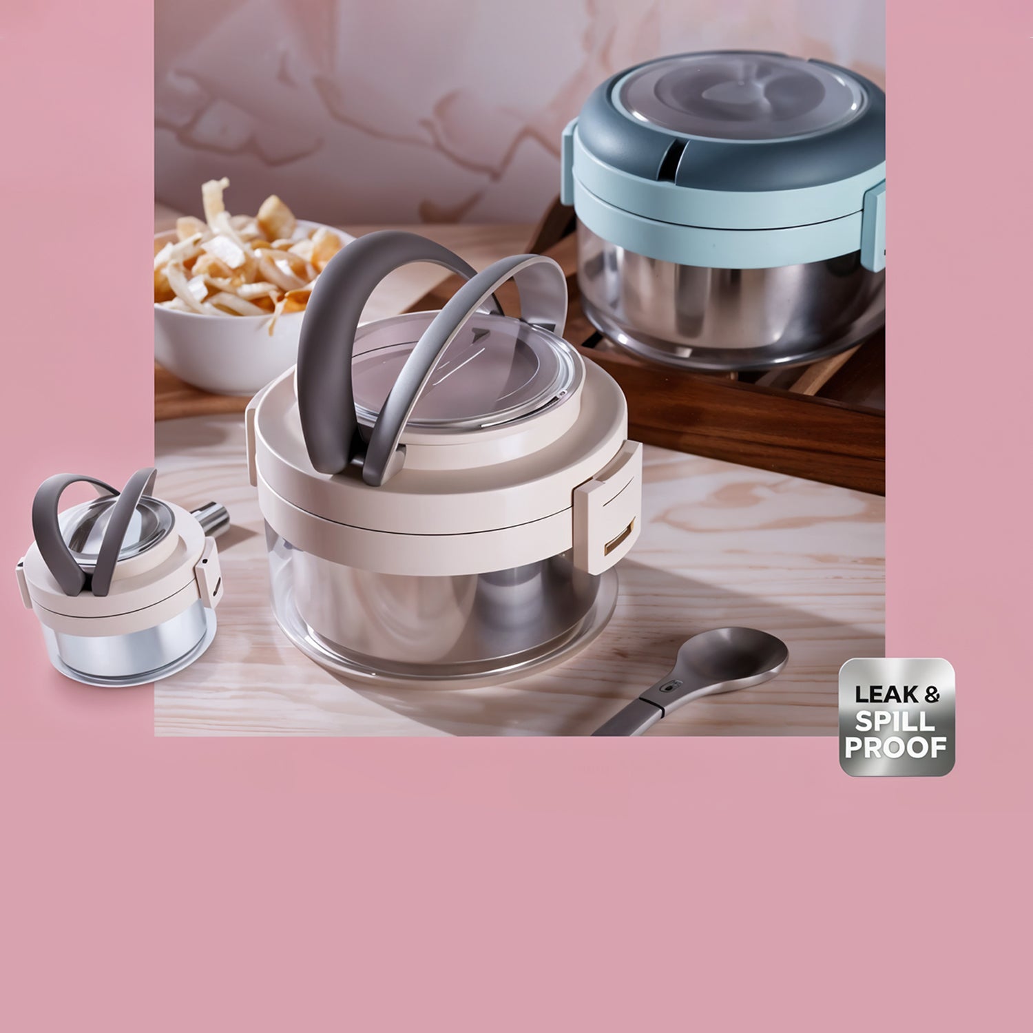 Ganesh Tiara 400ml Stainless Steel Insulated Lunch Box With Leakproof Lid  Folding Spoon - Shop Gharse