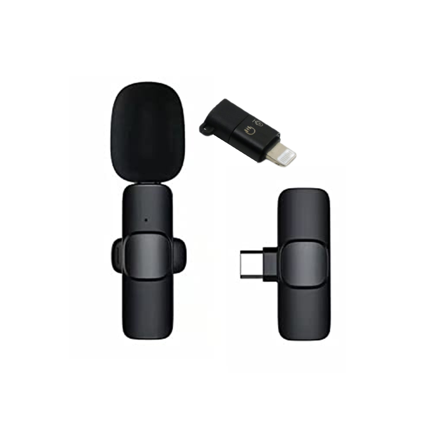 12639 Intelligent Noise Cancelling Live Streaming Clip On Microphone For Type-c  For Iphone With Charging Mini Wireless Lapel Collar Microphone - Shop Gharse