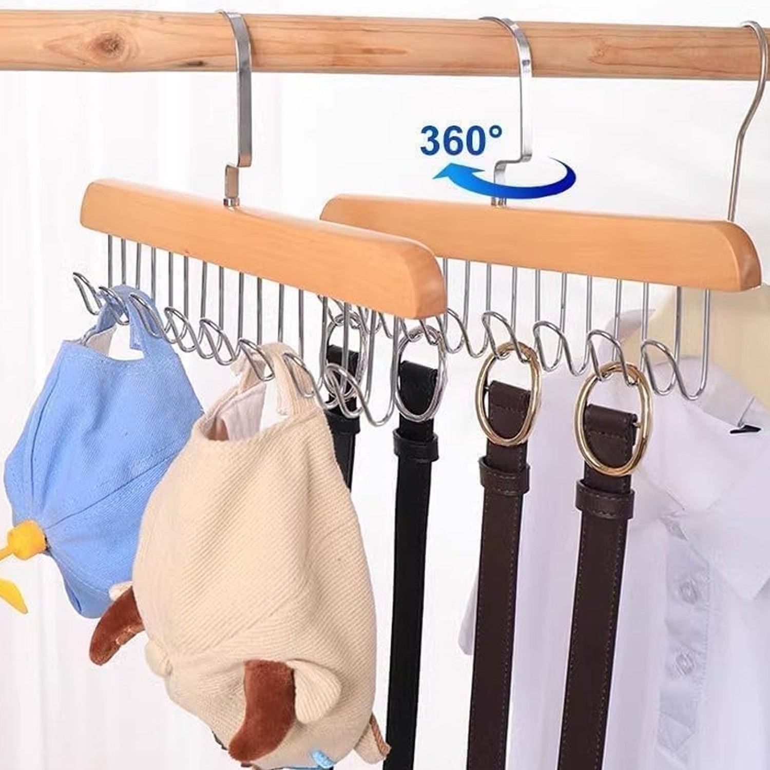 Space Saving 8 Hooks Wooden Hangers (Hanging Hook Included  1 Pc) - Shop Gharse