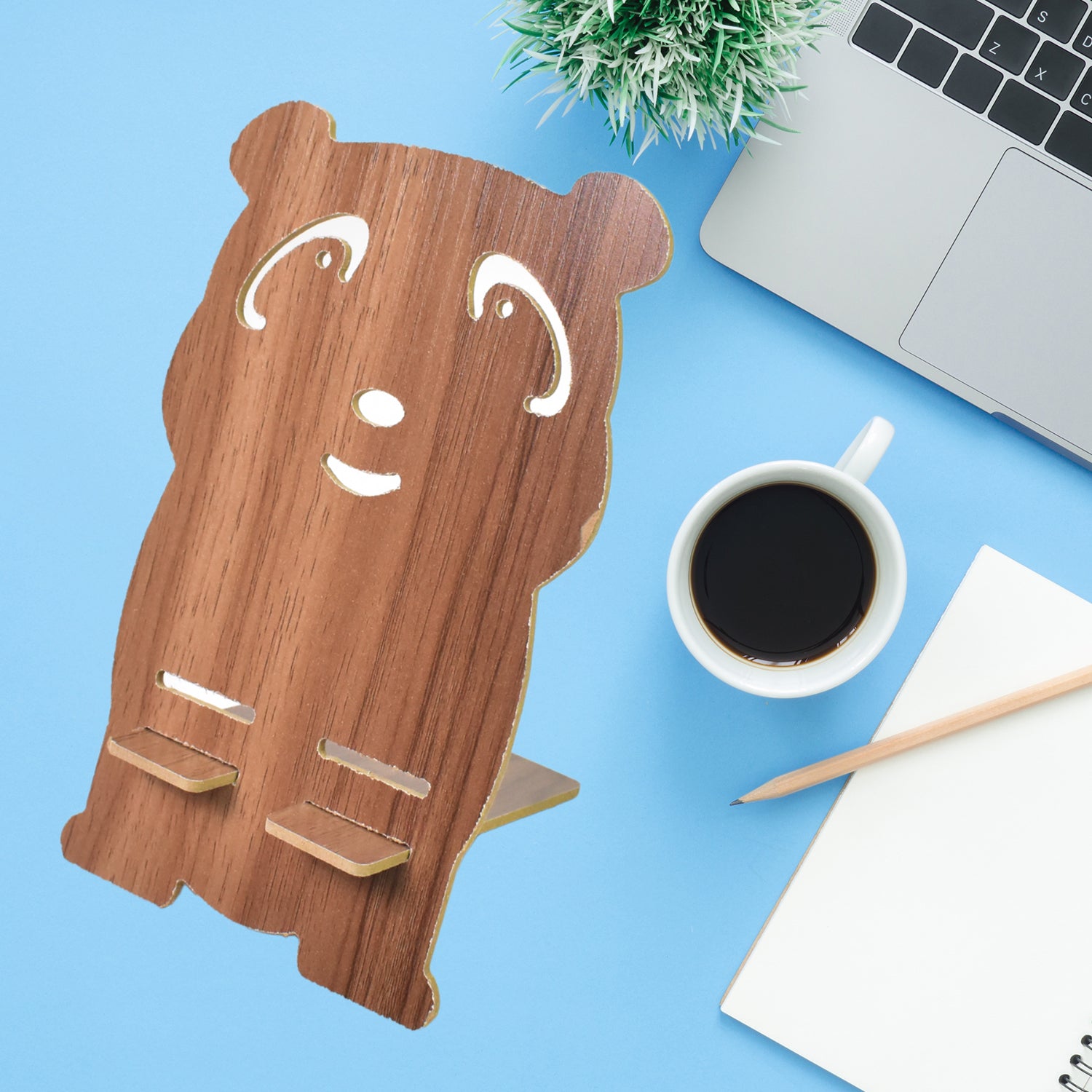 Wooden Cartoon Shape Design Mobile Stand  (1 Pc) - Shop Gharse