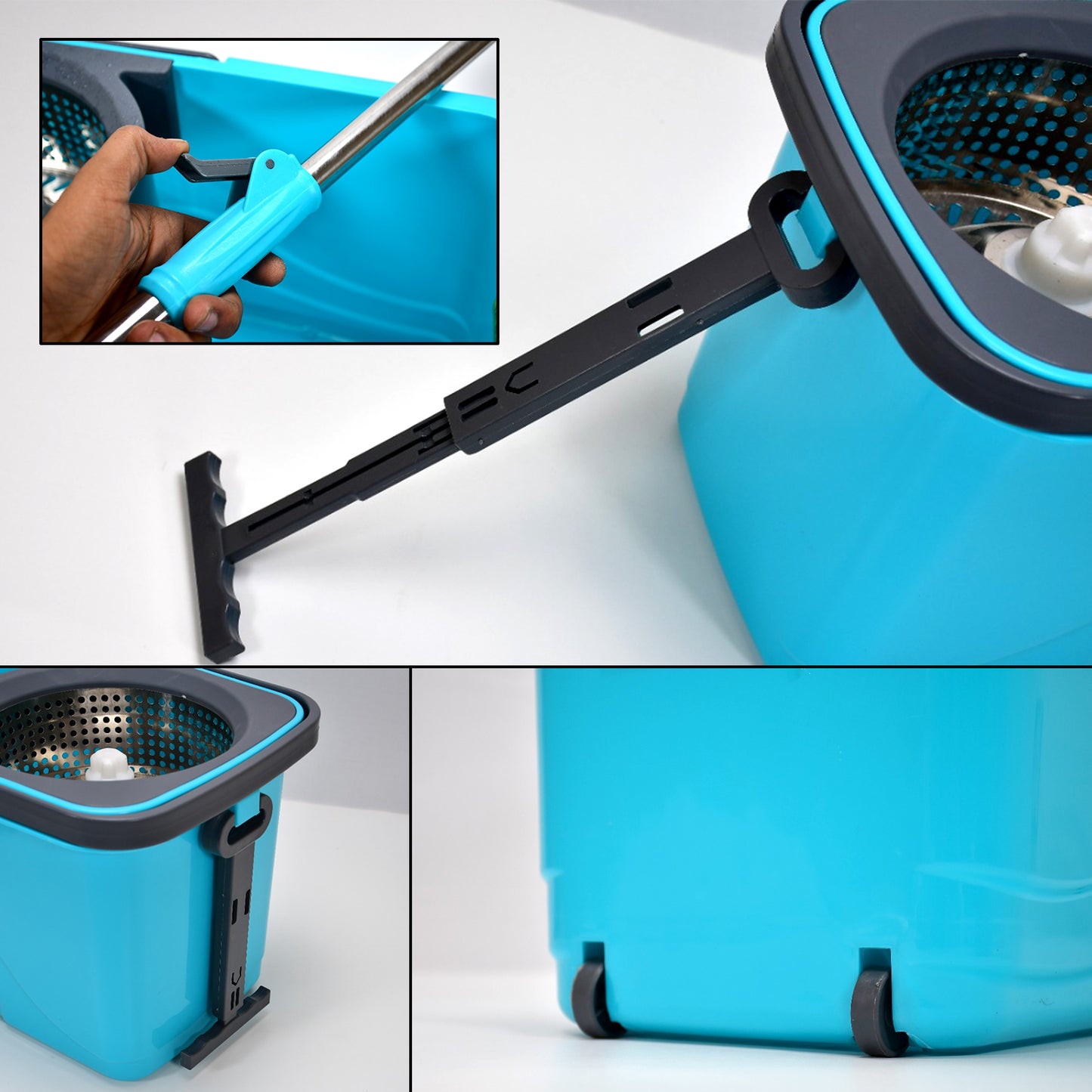 4027 Quick Spin Mop Plastic Spin Bucket Floor Cleaning Easy Wheels  Big Bucket Floor Cleaning Mop With Bucket - Shop Gharse
