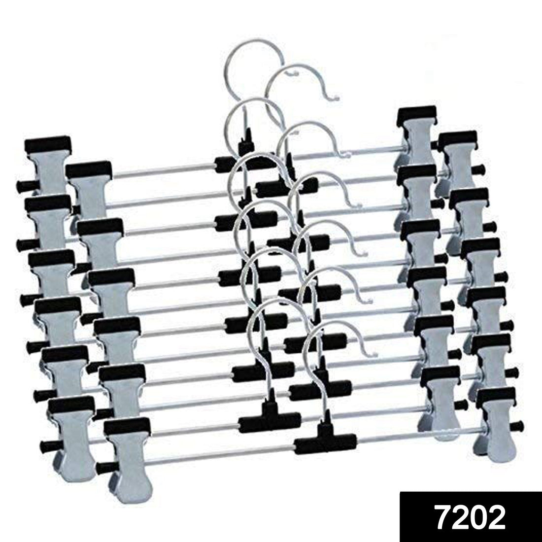 7202 Hangers With 2-adjustable Anti-rust Clips (Pack Of 12) - Shop Gharse