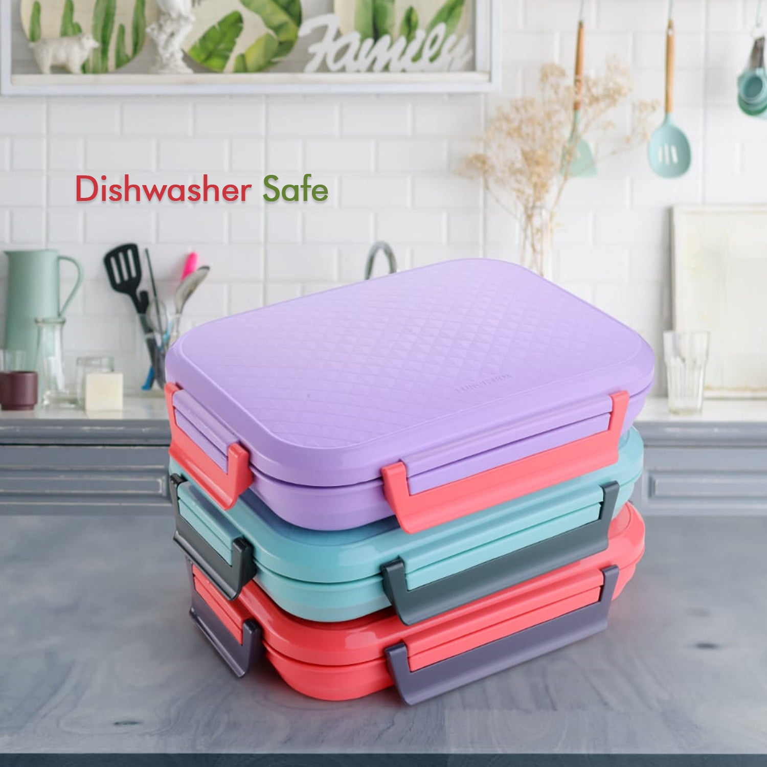 5365 Lunch Box Plastic With Steel Plate Small Lunch Box High Quality Box For Kids School Customized Plastic Lunch Box For Girls  Boy - Shop Gharse
