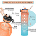 0325 Motivational Water Bottle With Straw  Time Marker Bpa-free Tritan Portable Gym Water Bottle Leakproof Reusable Special Design For Your Sports Activity Hiking Camping - Shop Gharse
