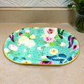 Plastic Flower Printed Design Serving Tray (3 Pcs Set  Mix Color) - Shop Gharse