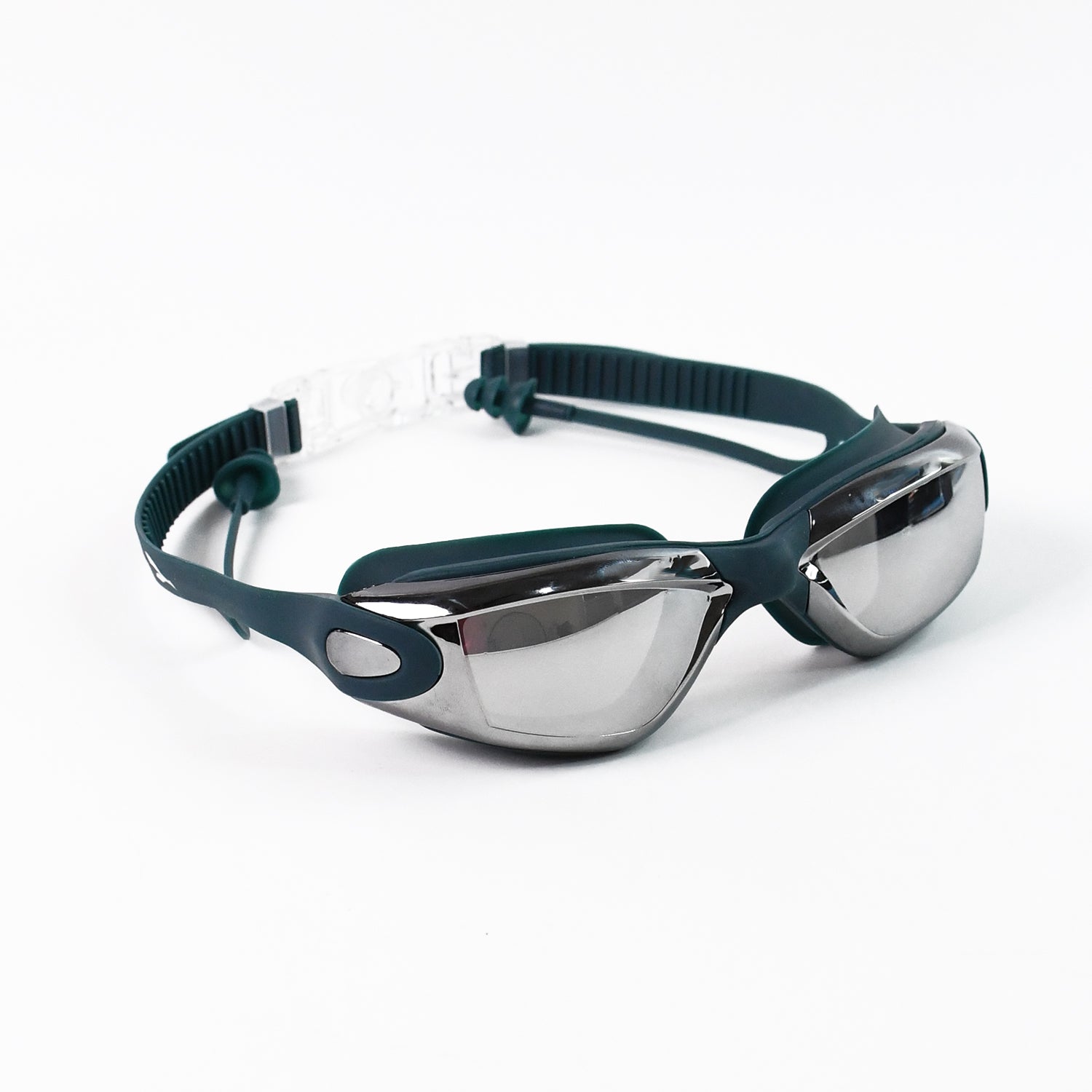 Professional Anti-fog Uv Protection Swimming Goggles With Mirrored Lenses And Earplugs - Shop Gharse
