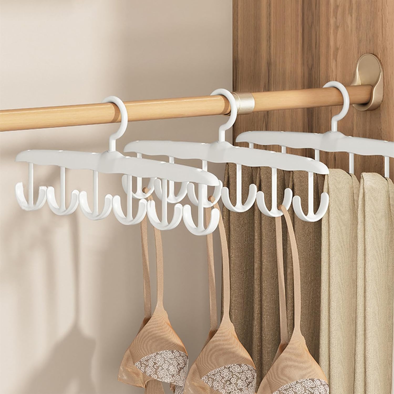 13948 Tank Top Hanger 12-hook Space Saving Hanger Capacity Rotatable Wood Space Saving Hanger Closet Organizers And Storage For Dorm  Apartment For Tank Top - Shop Gharse