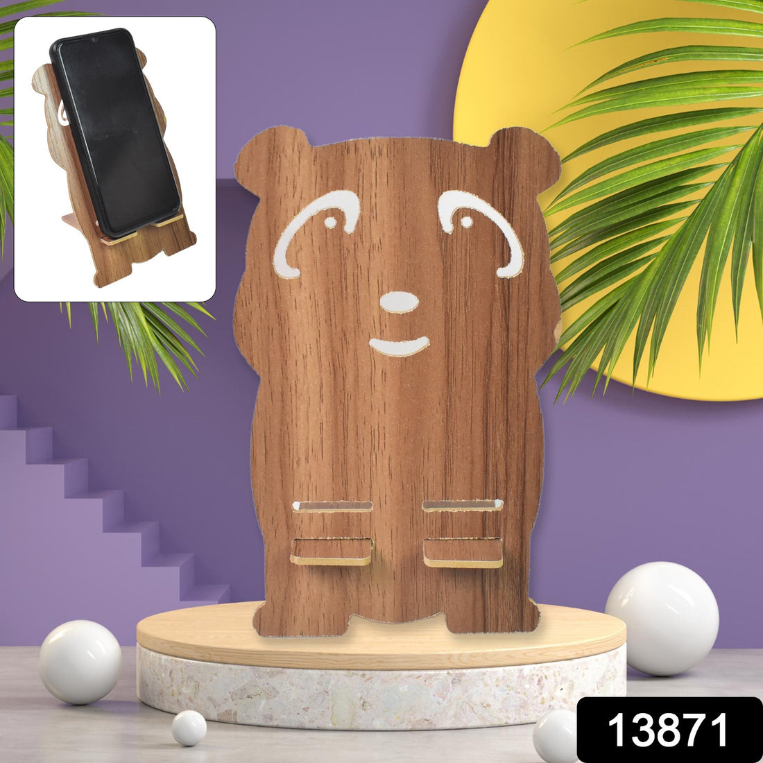 Wooden Cartoon Shape Design Mobile Stand  (1 Pc) - Shop Gharse