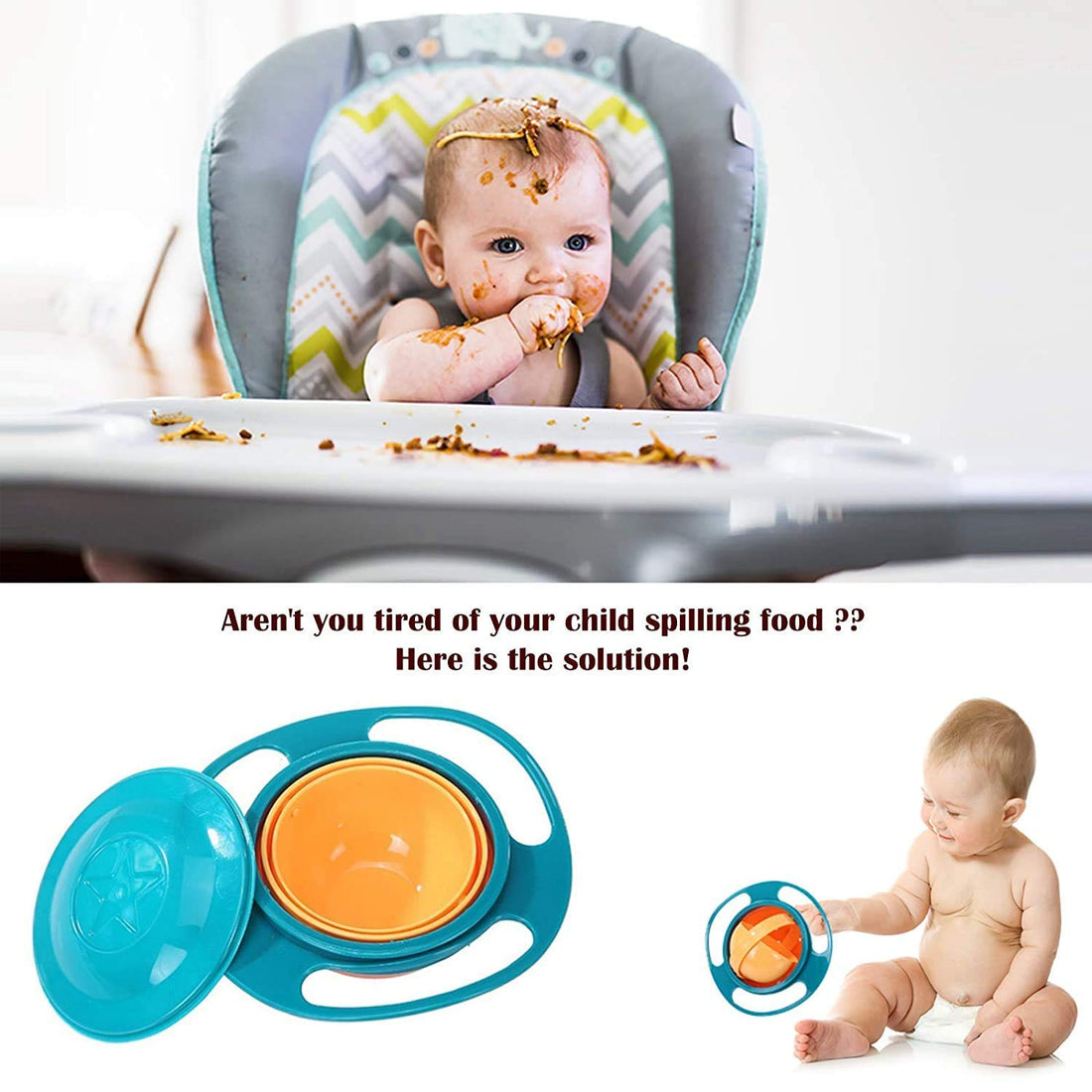 0617b Rotating Baby Bowl Used For Serving Food To Kids And Toddlers Etc. - Shop Gharse