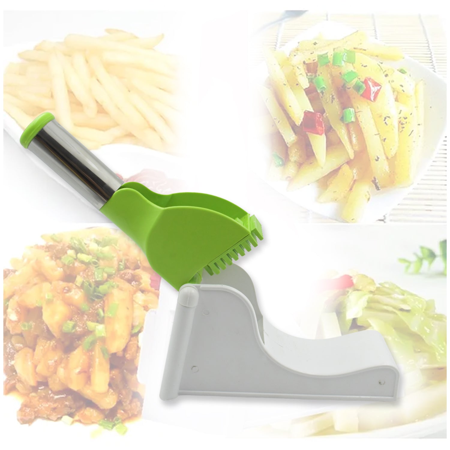 114 Virgin Plastic French Fry Chipser Potato Chipserpotato Slicer With Container - Shop Gharse