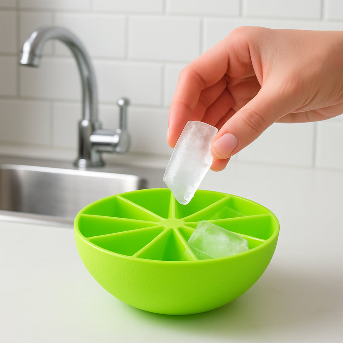 Lemon Shape Flexible Silicone Ice Cube Tray  8-slot Round Ice Mold (1 Pc) - Shop Gharse