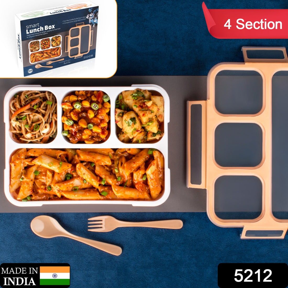 5212 Lunch Box 4 Compartment With Leak Proof Lunch Box For School  Office Use - Shop Gharse
