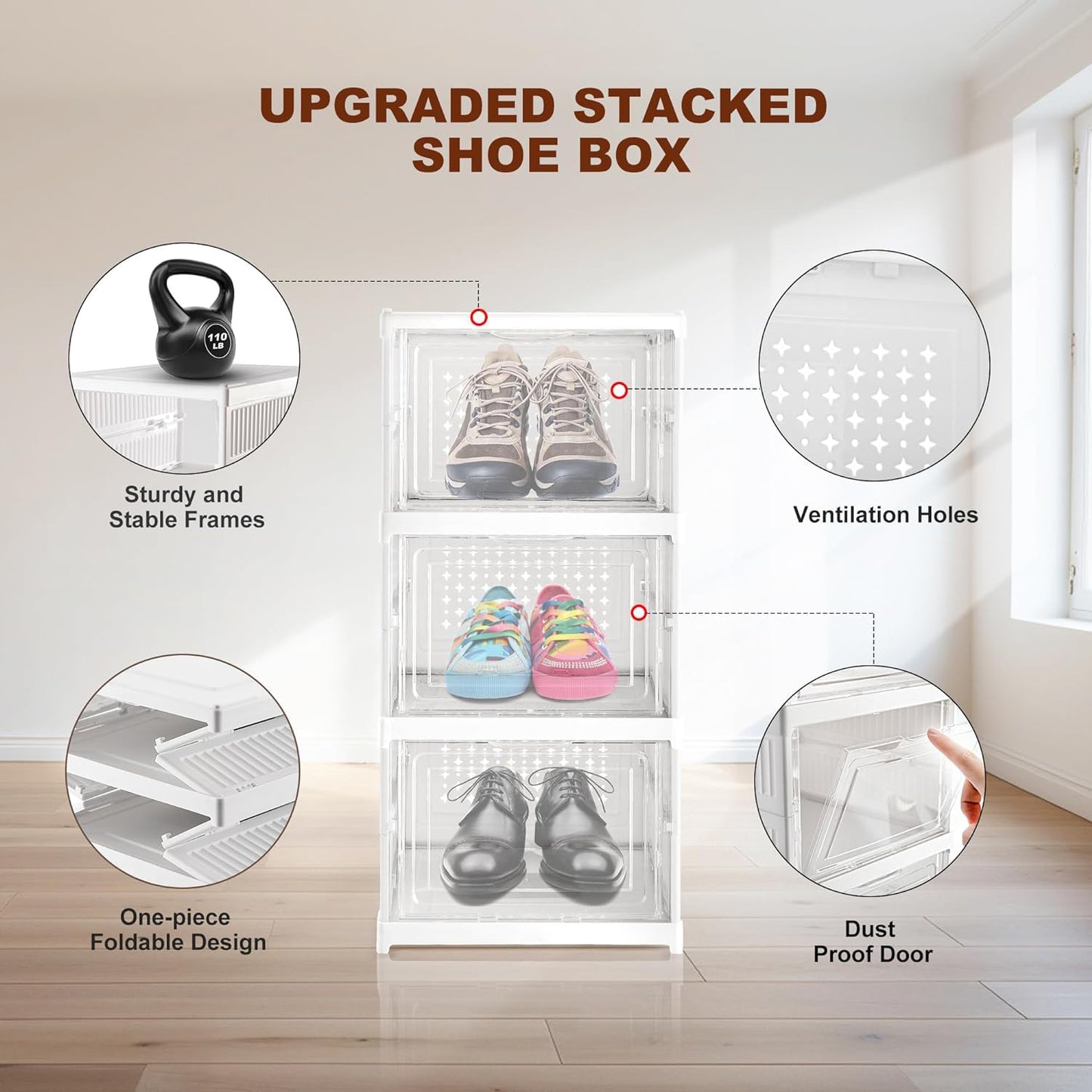Stackable Multifunctional Storage For Clothes Foldable Drawer Shelf Basket Utility Cart Rack Storage Organizer Cart For Kitchen Pantry Closet Bedroom Bathroom Laundry (3 Layer 1 Pc) - Shop Gharse