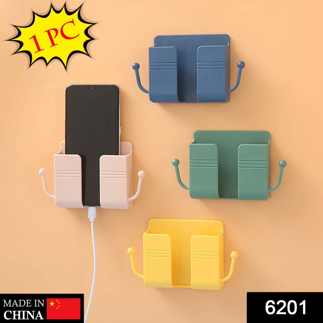 6201 1 Pc Wallmount Mobile Stand With Hook Design Used In All Kinds Of Places Including Household And Many More As A Hanging Support For Cloths And Stuffs Purposes. - Shop Gharse
