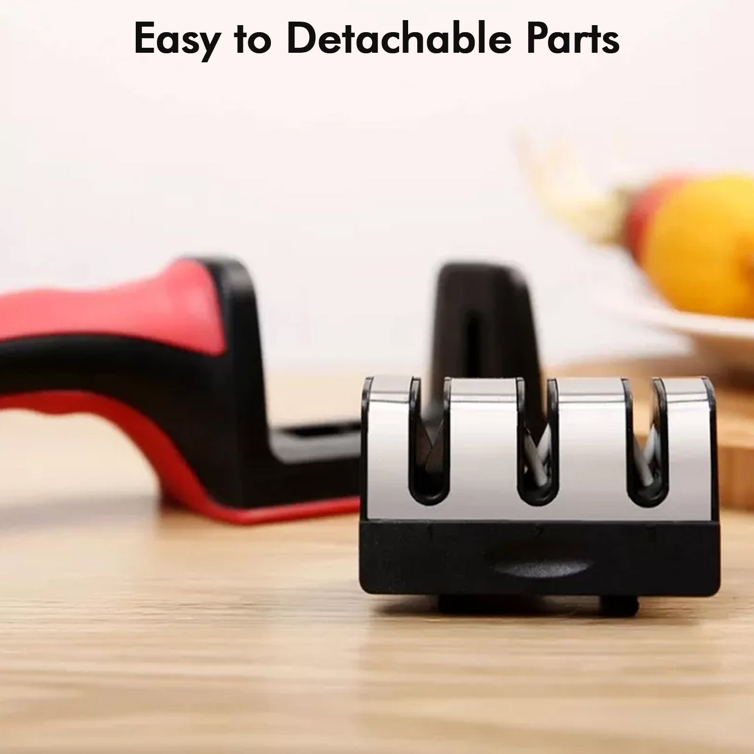 2051 Manual Red Knife Sharpener 3 Stage Sharpening Tool For Ceramic Knife And Steel Knives. - Shop Gharse