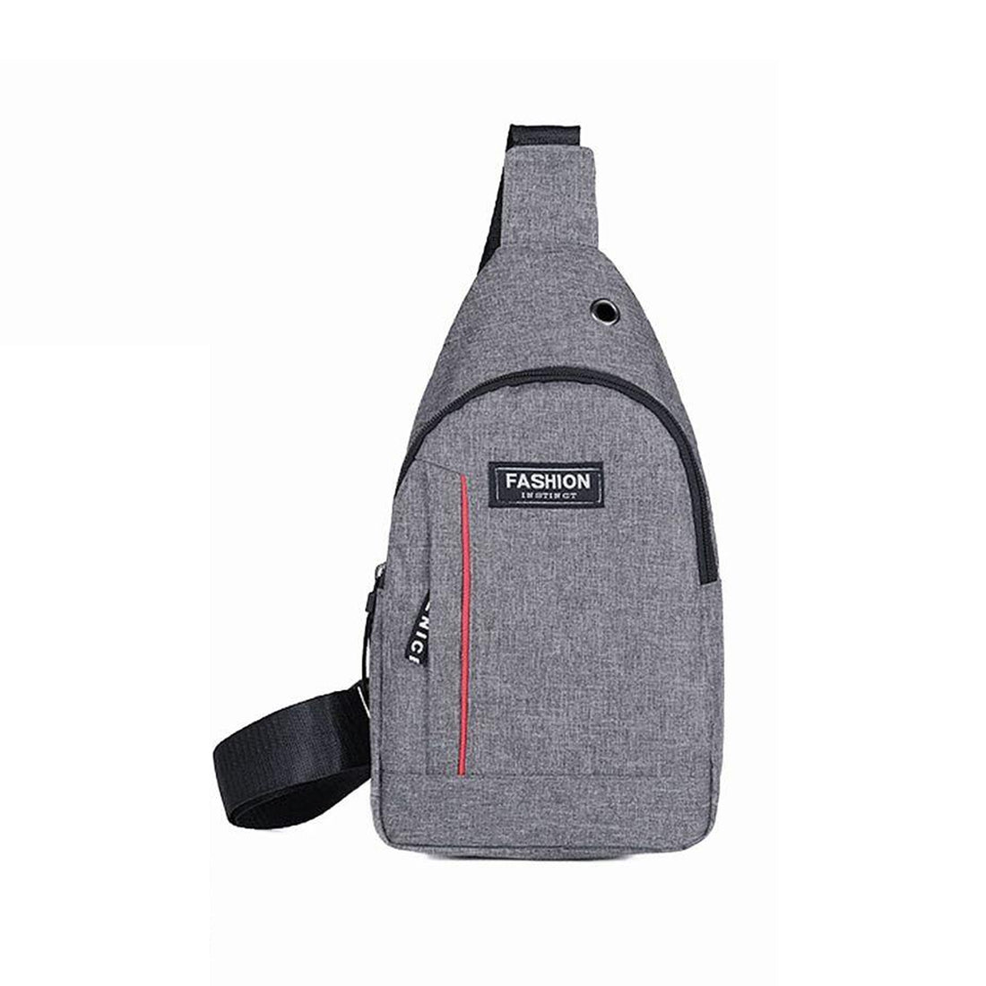 0323 Grey Waterproof Anti Theft Crossbody Fanny Pack Waist Bag Pu Leather Shoulder Bags Chest Men Casual Fashion Usb Charging Earphone Hook Sling Travel Messengers Bag - Shop Gharse