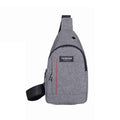 0323 Grey Waterproof Anti Theft Crossbody Fanny Pack Waist Bag Pu Leather Shoulder Bags Chest Men Casual Fashion Usb Charging Earphone Hook Sling Travel Messengers Bag - Shop Gharse