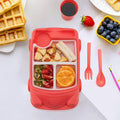 Kids Car Shaped Plates Cup  Lunch Box Dinnerware Set (4 Pcs Set  1000 Ml Lunch Box) - Shop Gharse