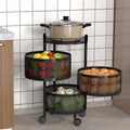 Metal Round High Quality Kitchen Trolley With Wheels (3 Layer  1 Pc) - Shop Gharse