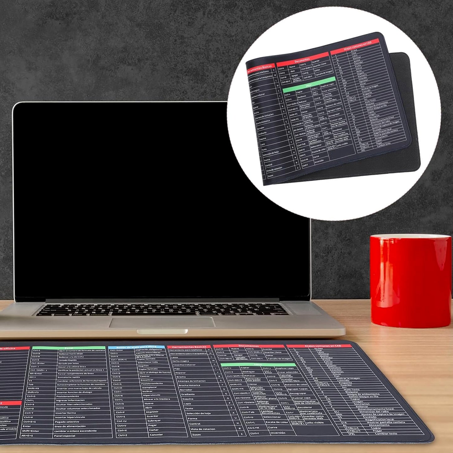12982 Shortcut Keyboard Mat Mouse Pad Mat Mouse Pads For Desk Quick Key Super Large Anti-slip Keyboard Pad Desk Accessories Desktop Mouse Pad Office Oversized Big Mouse Pad Rubber (8030 Cm) - Shop Gharse