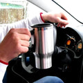 Stainless Steel Vacuum Glass Insulated Glass Coffee Cups (With Lid  Handle  1 Pc) - Shop Gharse
