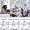 17845 Socket Fan Light Original - Cool Light Led  Ceiling Fans With Lights And Remote Control Replacement For Lightbulb - Bedroom Kitchen Living Room1000 Lumens  5000 Kelvins Cool Leds (Remote Battery Not Included) - Shop Gharse