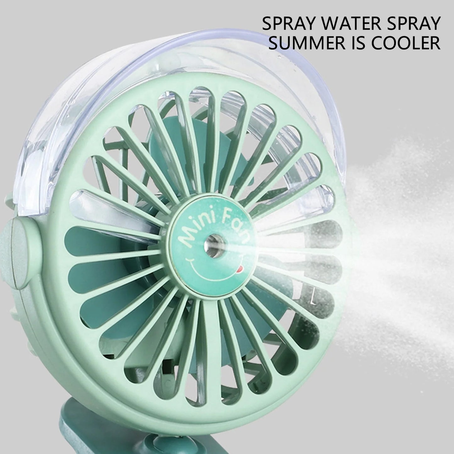 17930 Portable Clip-on Fan Battery Operated With Light  Spray Small Yet Powerful Usb Table Fan 3-speed Quiet Rechargeable Mini Desk Fan 360 Rotation Personal Cooling Fan For Home Office Camping - Shop Gharse