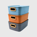 3-piece Plastic Multipurpose Storage Basket Bin Set With Handle (3 Pcs Set) - Shop Gharse