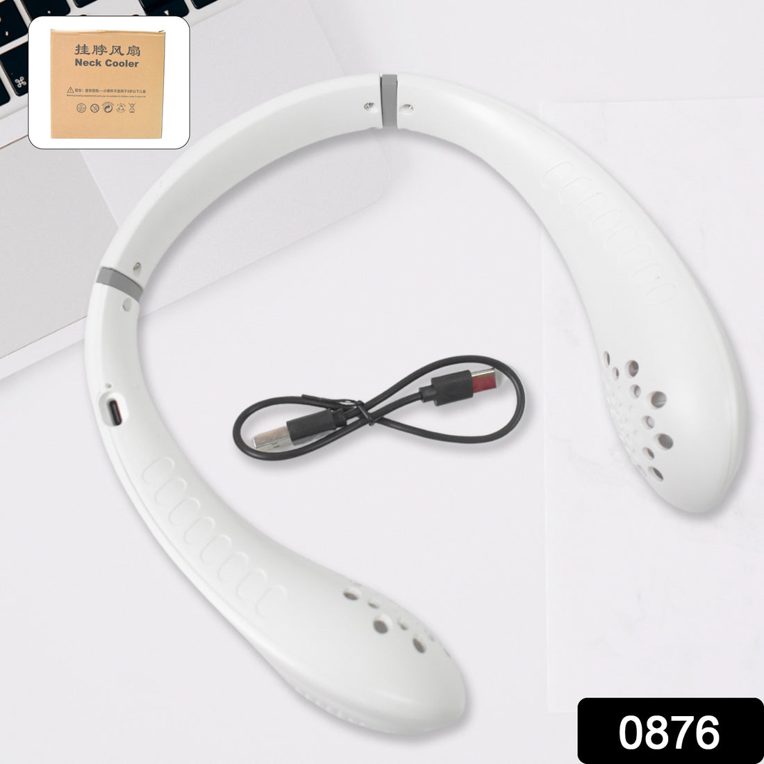 0876 Neck Fan Portable And Wearable Personal Fan Usb Rechargeable Headphone Design Neckband Fan With 3 Speeds Suitable For Outdoor Family Sports Travel - Shop Gharse