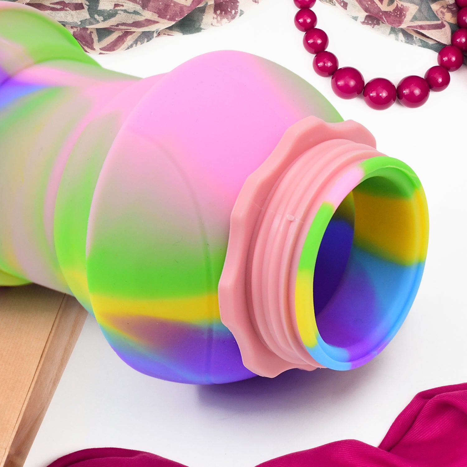 Flexible Collapsible Silicone Sports Water Bottle (260 Ml  20 Cm Folding) - Shop Gharse