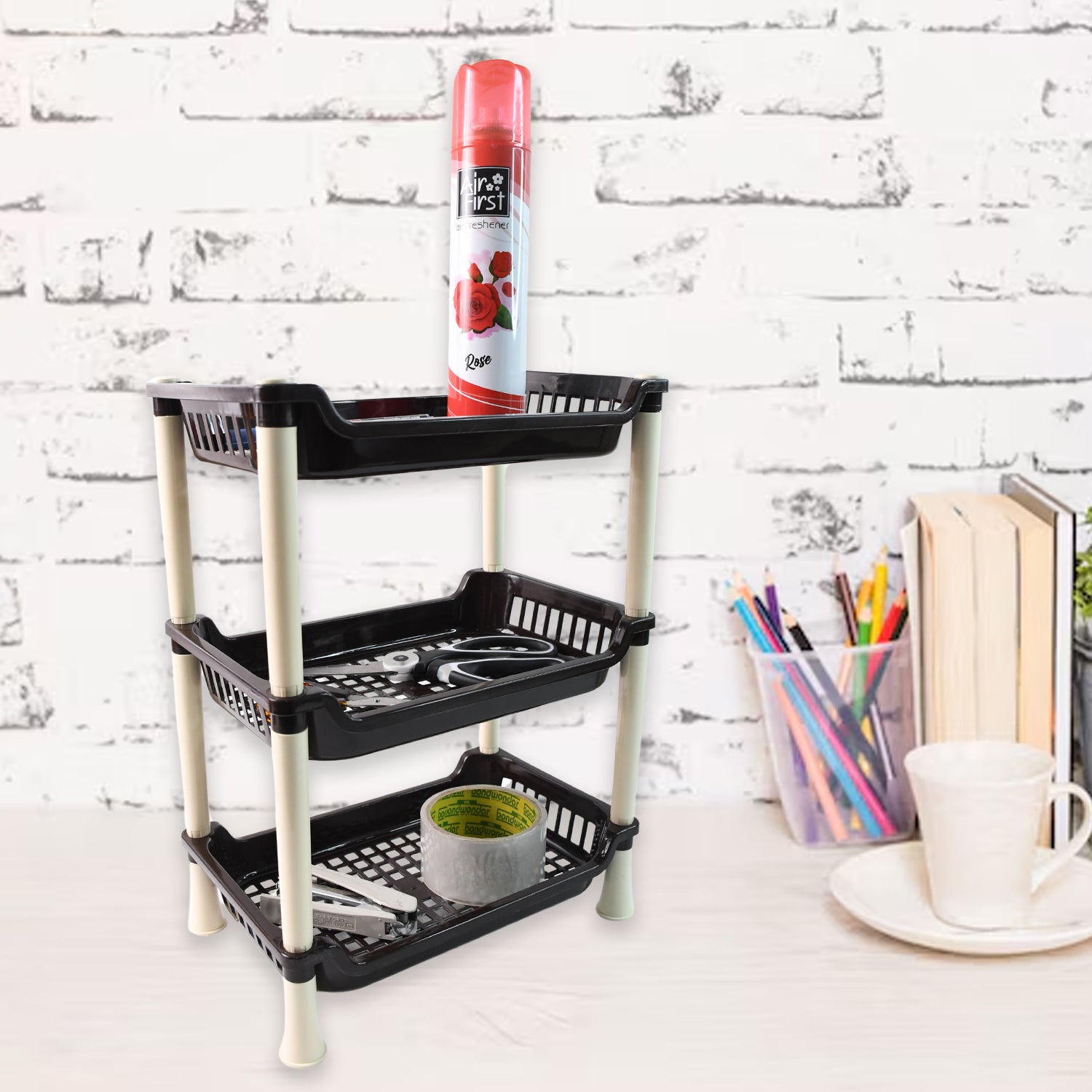 Apex Small Multiuse Plastic Storage Rack Organizer 3-tier - Shop Gharse