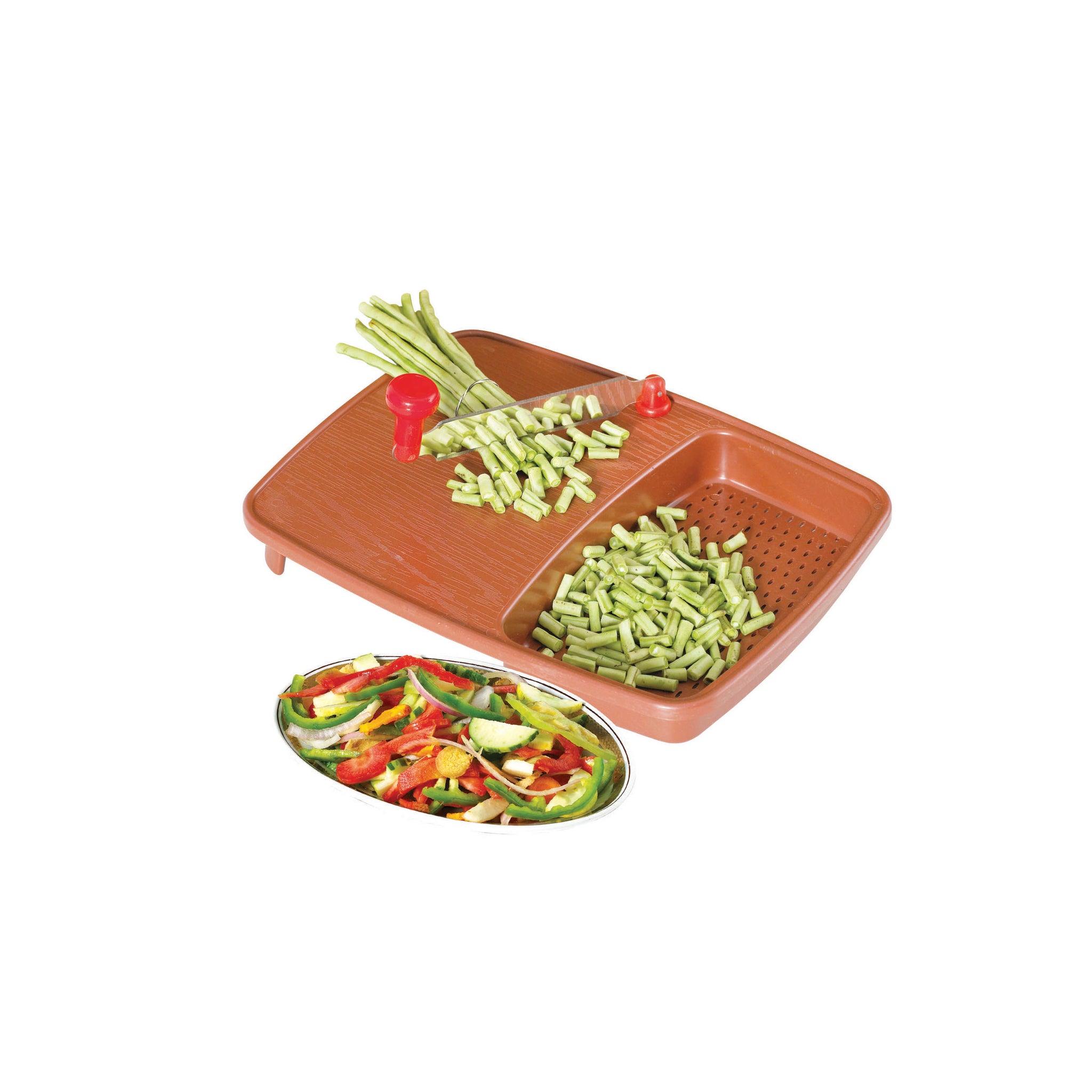 2103 Thick Plastic Kitchen Chopping Cutting Slicing Tray With Holder - Shop Gharse