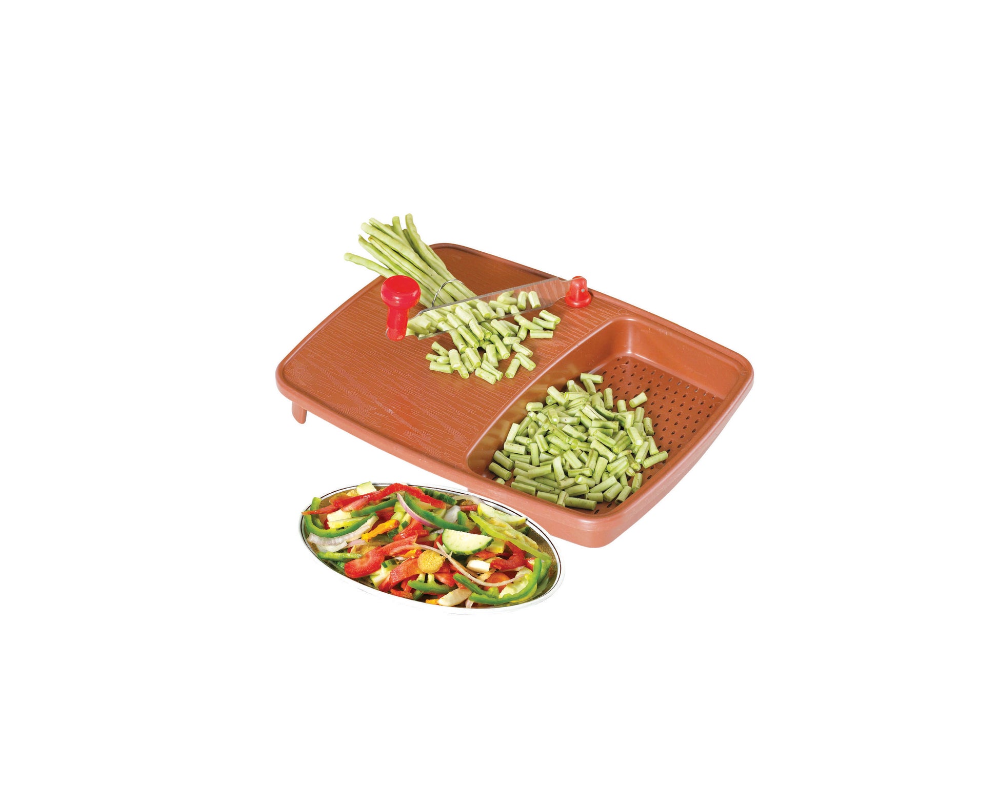 2103 Thick Plastic Kitchen Chopping Cutting Slicing Tray With Holder - Shop Gharse