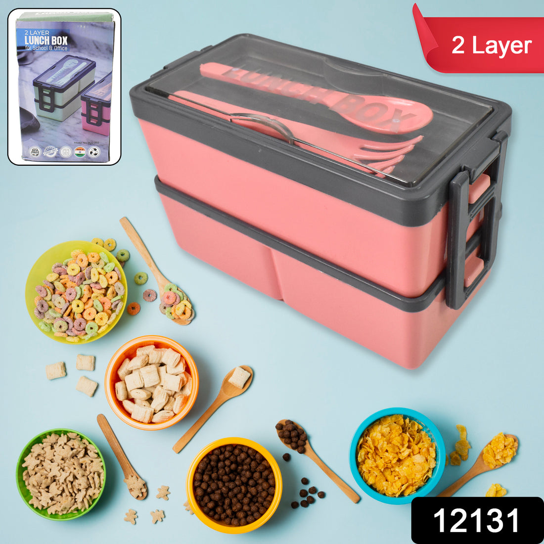 Plastic 3 Layer Leak Proof 3 Compartment Lunch Box For Office  (1 Pc) - Shop Gharse