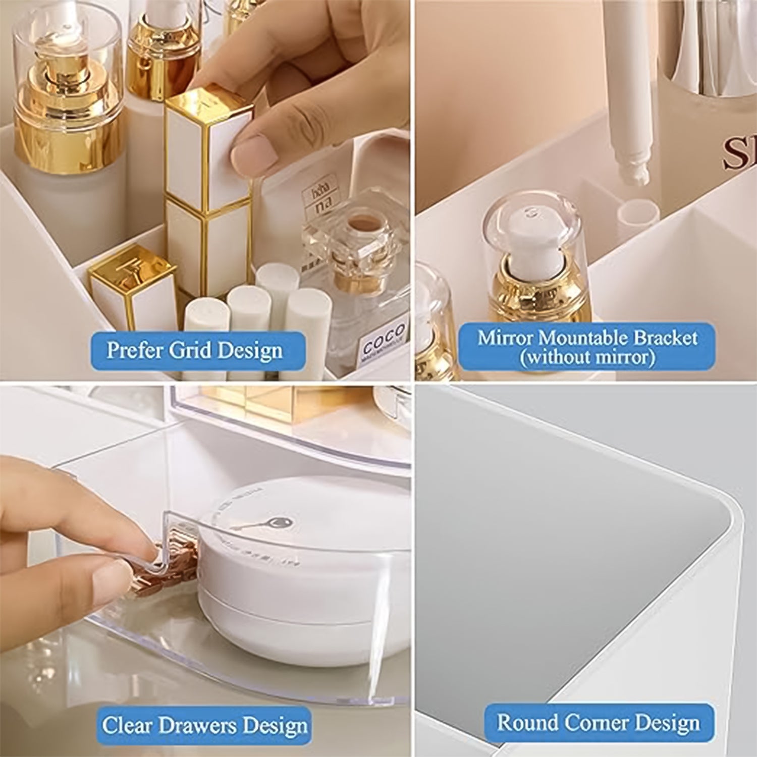 Multi-functional Plastic Vanity Storage Box - Shop Gharse