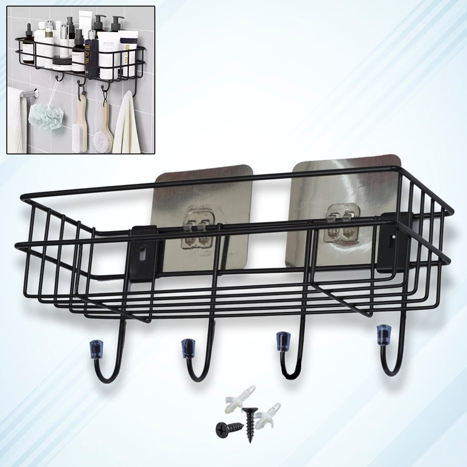 9009 3 In 1 Shower Shelf Rack For Storing And Holding Various Household Stuffs And Items Etc. - Shop Gharse