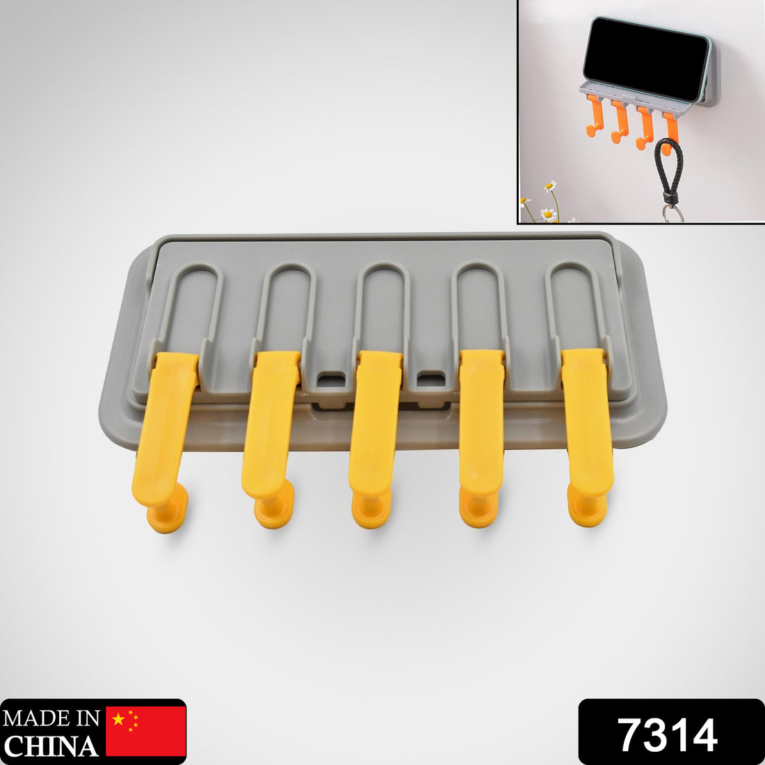 7314 Multi-purpose Hook Up Wall Mounted Hook Towel Hook Rack Foldable Wall Hooks Mobile Holder Stand Towel Hangers Wall Mounted Coat Rack Foldable Hook Mobile Stand - Shop Gharse