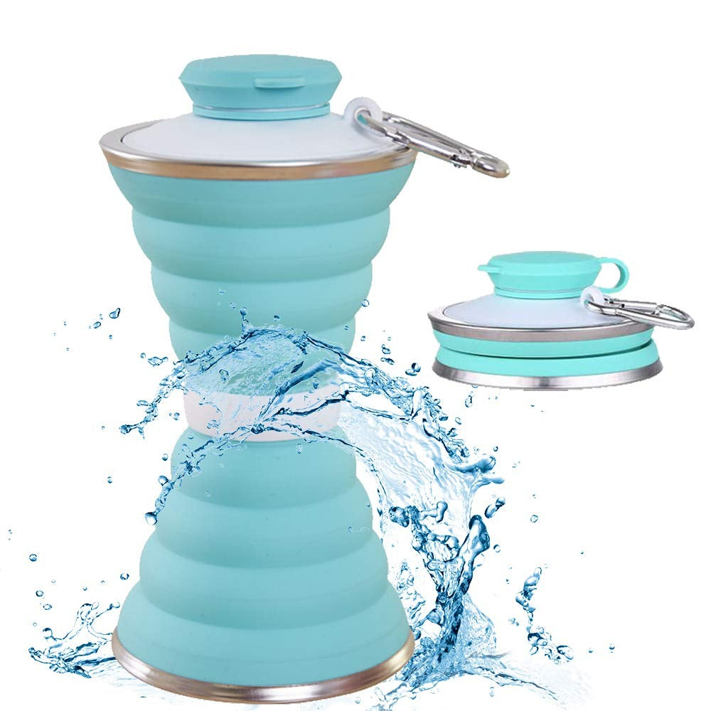 1385 Silicone Traveling Water Bottle Bpa Free - Leak Proof Lightweight Collapsible - Small Folding Refillable And Space Saver For Camping Gym Sports Hiking Biking Yoga Outdoor - Shop Gharse
