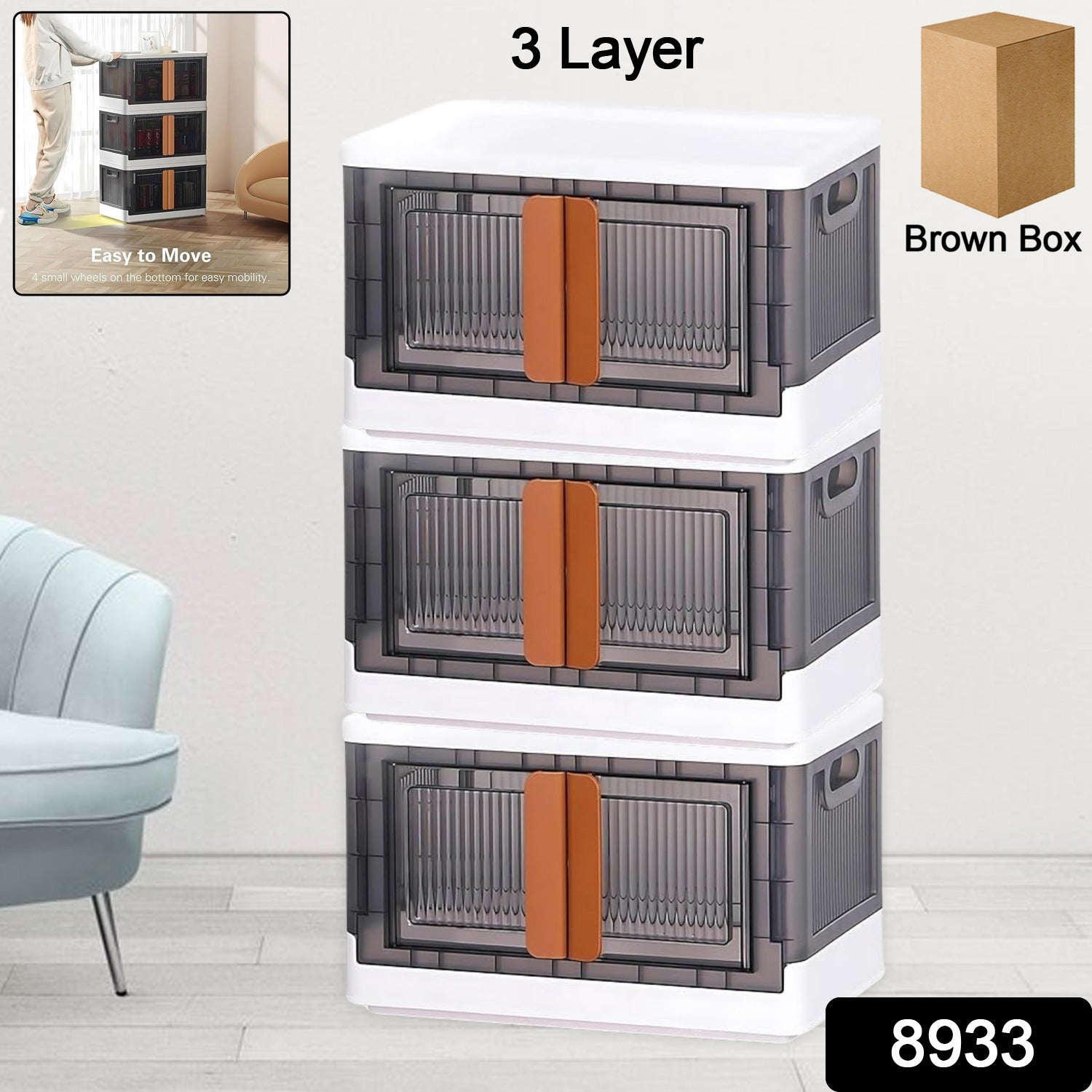 Plastic Folding Wardrobe Storage Organizer (3 Layer  1 Pc) - Shop Gharse