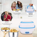 10027 Electric Lunch Box Portable Food Warmer Food Heating Lunch Box Removable Food-grade Stainless Steel Compartments 220v 200w For Car Truck Office - Shop Gharse