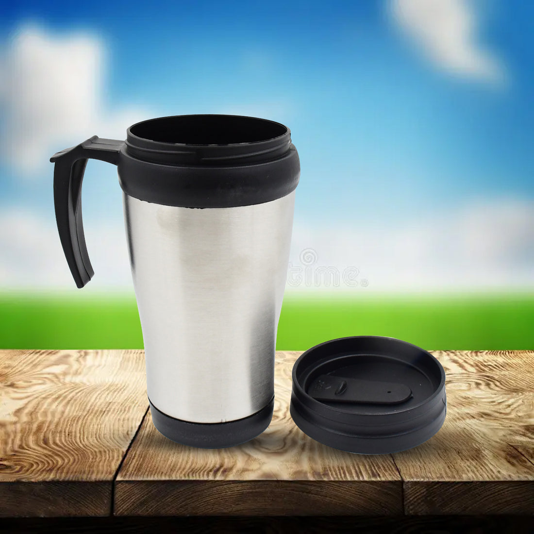 Stainless Steel Vacuum Glass Insulated Glass Coffee Cups (With Lid  Handle  1 Pc) - Shop Gharse