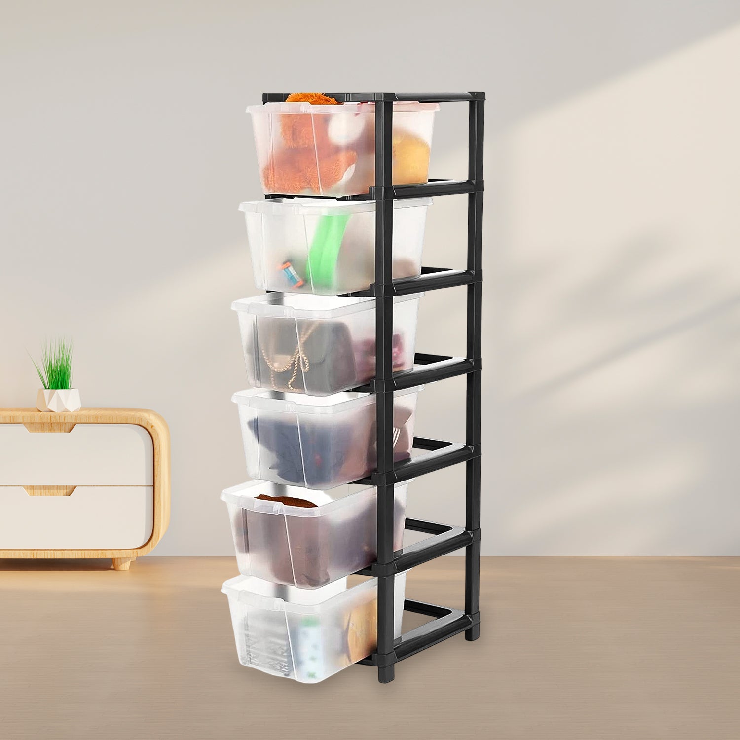 6-layer Modular Plastic Drawer Storage Cabinet - Shop Gharse