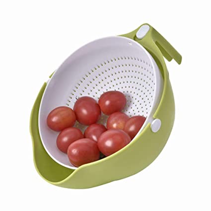 1093 Multi-functional Washing Fruits And Vegetables Bowl  Strainer With Handle - Shop Gharse