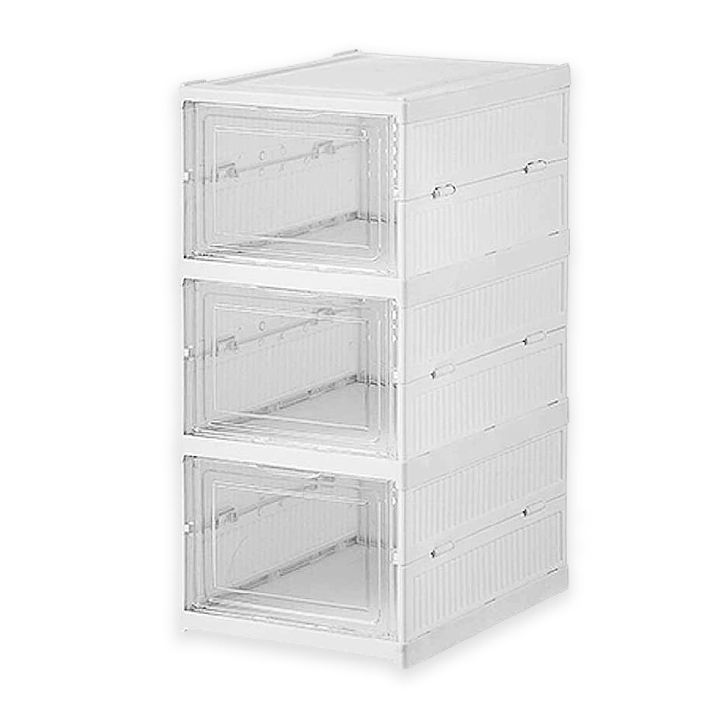 Stackable Multifunctional Storage For Clothes Foldable Drawer Shelf Basket Utility Cart Rack Storage Organizer Cart For Kitchen Pantry Closet Bedroom Bathroom Laundry (3 Layer 1 Pc) - Shop Gharse