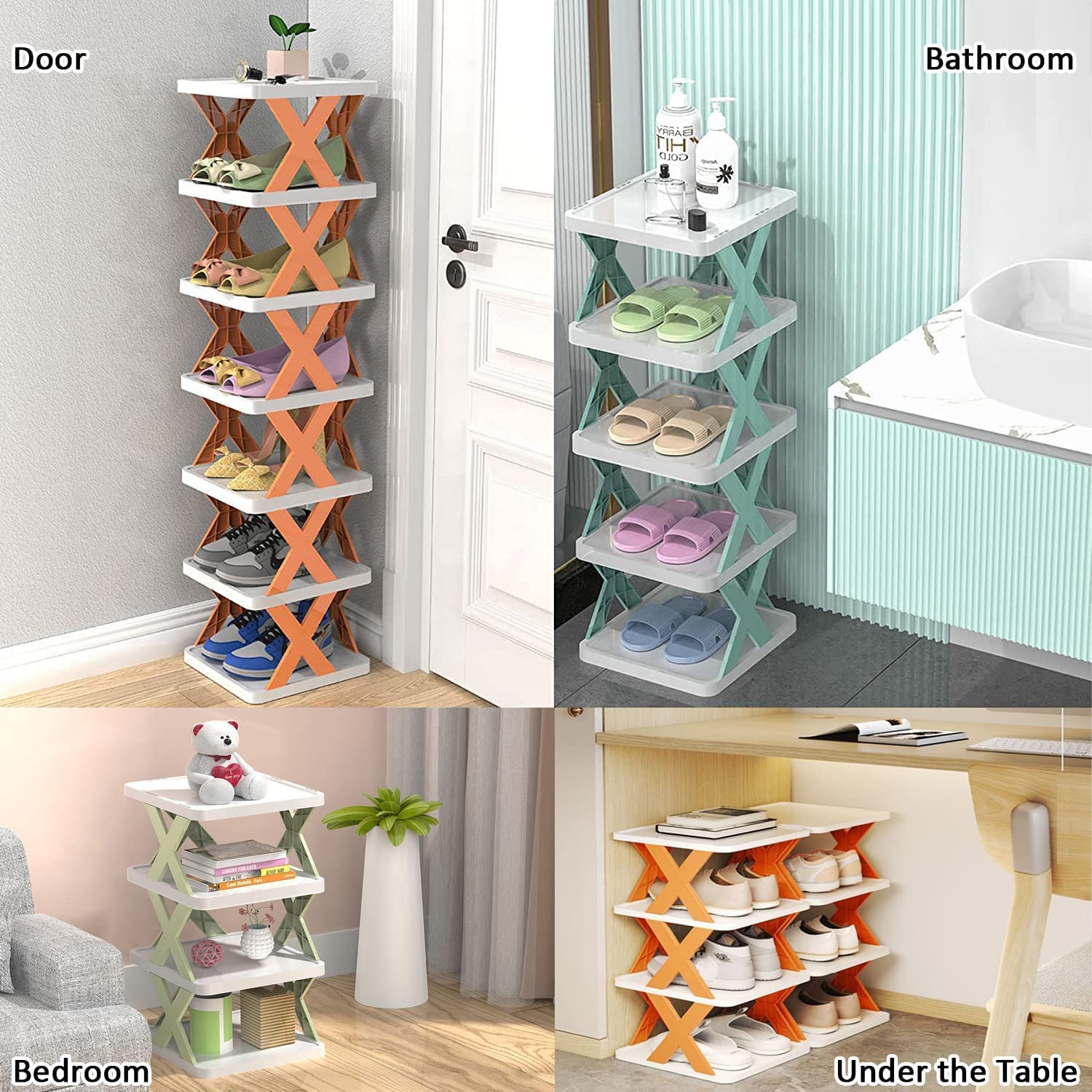 9097 Smart Shoe Rack With 6 Layer Shoes Stand Multifunctional Entryway Foldable  Collapsible Door Shoe Rack Free Standing Heavy Duty Plastic Shoe Shelf Storage Organizer Narrow Footwear Home - Shop Gharse